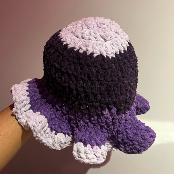 Purple Reign ☔️ ~ crochet fluffy hat - Picture 2 of 3